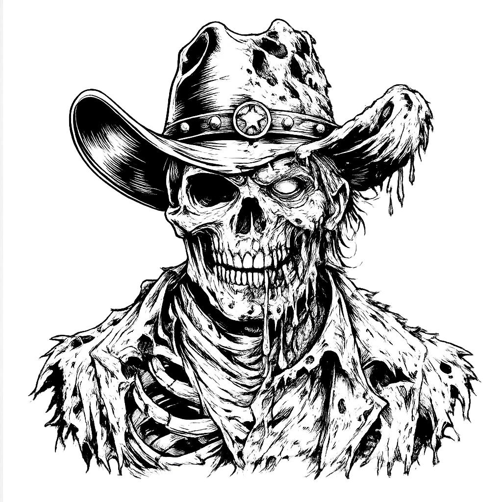 CHEMTRAIL CUSTOM MULTICOLOR Zombie Cowboy STAMP Pre-order only 100 made