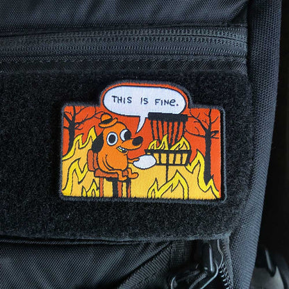 This Is Fine Disc Golf Patch - Hook And Loop