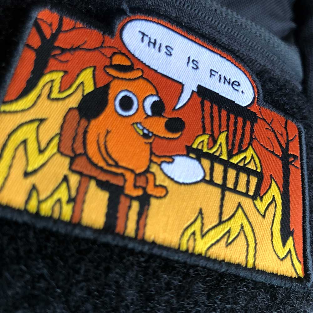 This Is Fine Disc Golf Patch - Hook And Loop